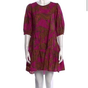 Farm Rio Leopard Print Pink Dress